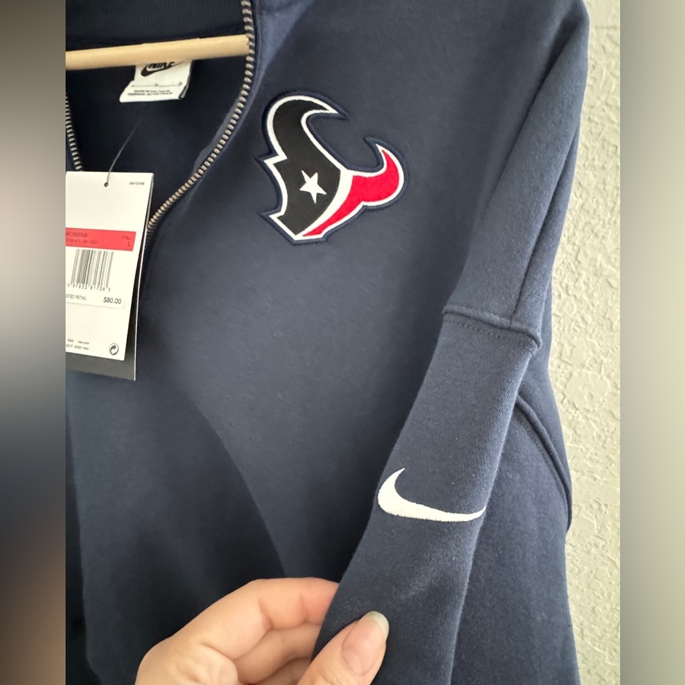 NWT Nike houston Texans quarter zip navy jacket Sz L - Picture 4 of 6